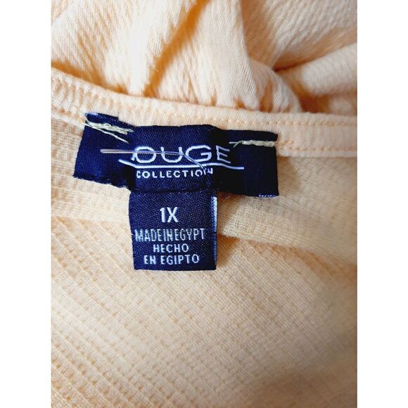 Rouge collection super soft yellow 1X blouse - Picture 3 of 3